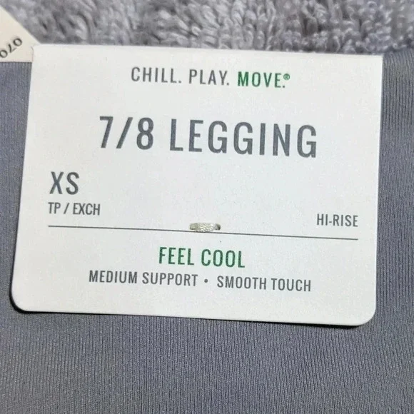 NWT Gray *Aerie* Leggings | XS | Hi-Rise | Feel Cool Laser-Cut Side Pockets - Picture 5 of 7